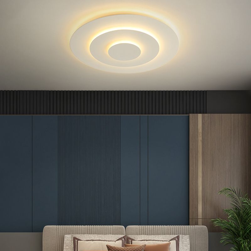 Lacquered Metal LED Flush Mount in Modern Concise Style Acrylic Geometric Ceiling Light in White