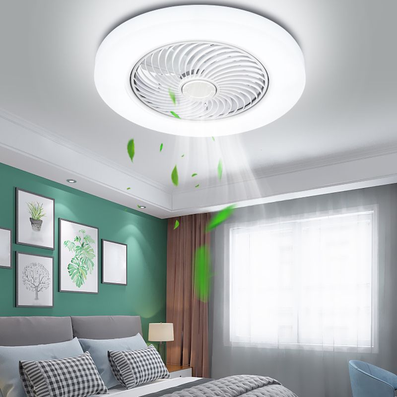 Ventola a filo a filo rotondo leggero camera da letto minimalista da letto a soffitto a soffitto