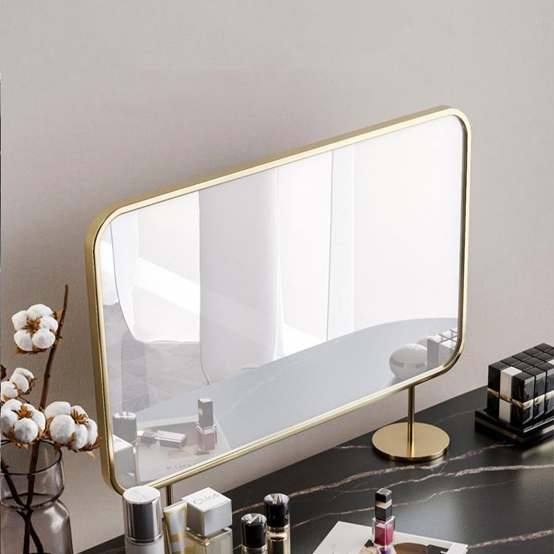 Contemporary Bedroom Double Drawers Metal Standing Make-up Vanity