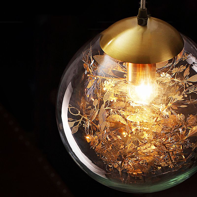 Forme sphérique de style moderne Sanging Sconce Glass 1 Pendante lumineuse pour balcon