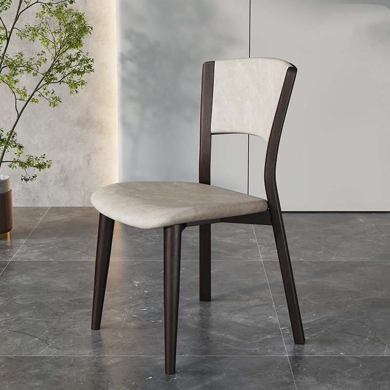 Contemporary Style Dining Chairs Oak Solid Wood Open Back Armless Chair