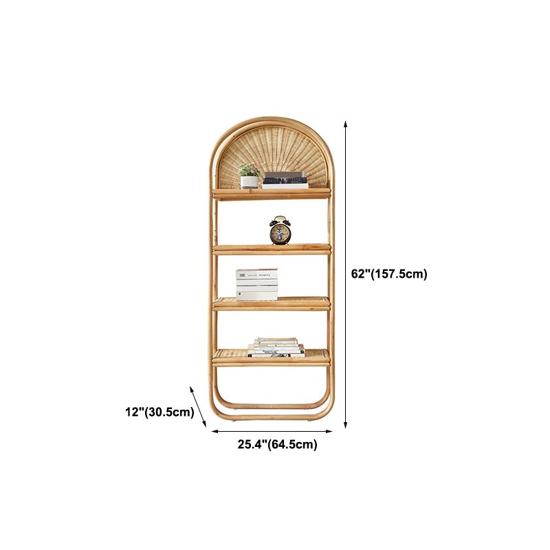 Contemporary Bamboo Bookcase Home Standard Bookshelf in Natural