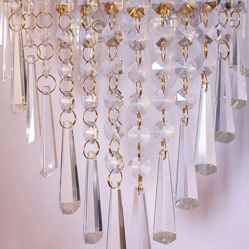 2-Light Unique Shape Wall Light Fixture Modern Crystal Wall Mounted Lighting
