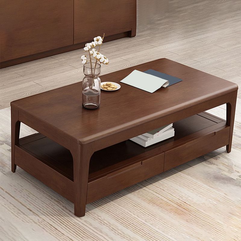 Rectangular/square 4 Legs Base Solid Wood Table Nordic Style Coffee Table