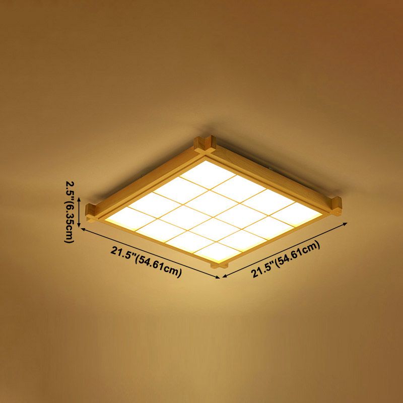 Houten inbouw plafondverlichtingsarmatuur Moderne LED-plafondlamp voor woonkamer