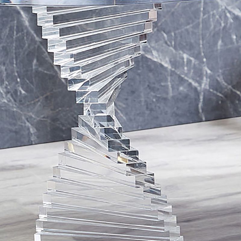 18" Wide Glam Side Table Acrylic Pedestal Clear Accent Side Table
