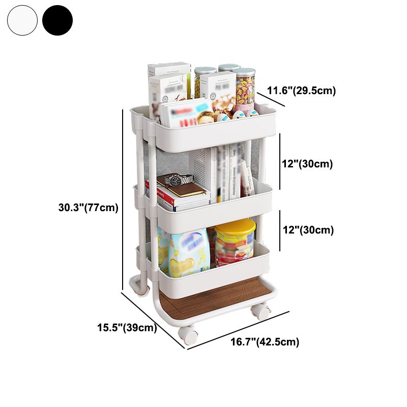 Metal Frame Open Etagere Bookshelf Modern Vertical Bookcase with Caster Wheels