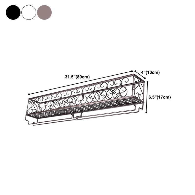 Metal Modern Wine Shelf with Bottle Stemware Holder Wall Mounted Wine Racks