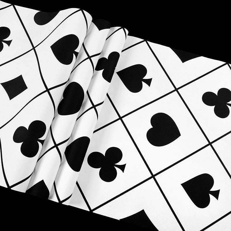 Simple Poker Card of Spade and Diamond and Club Non-Pasted Wallpaper for Guest Room and Bedroom, 33' by 20.5"