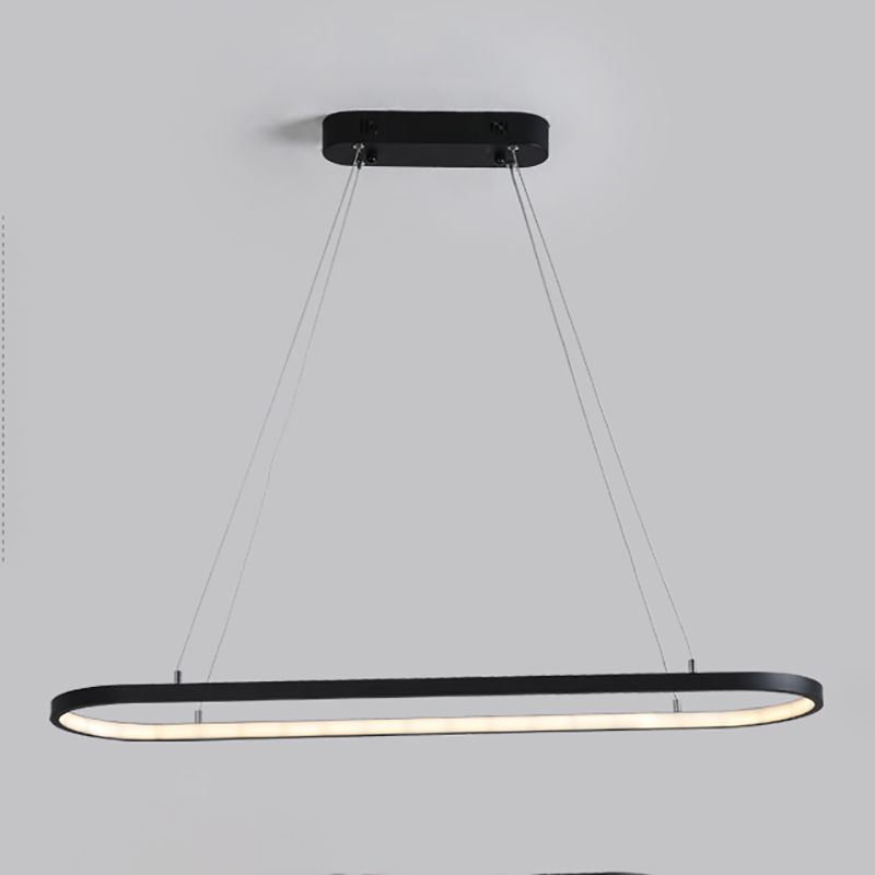 Contemporary Linear Shape Pendant Lighting Fixture Metal 1 Light Island Pendant Light
