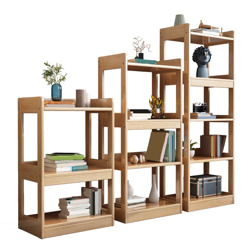 Modern Solid Wood Bookcase Open Back Standard Bookcase for Study