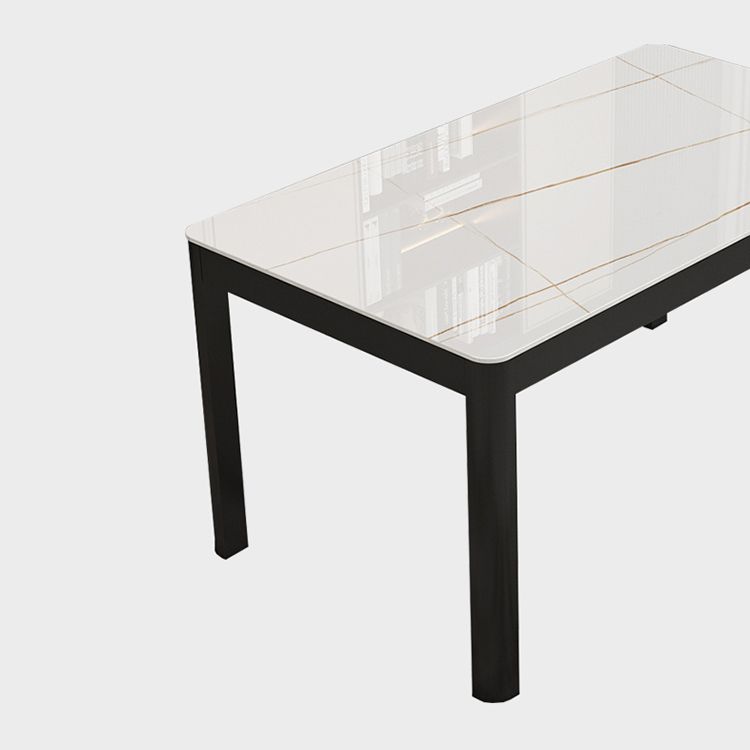 Modern Black in Glass Counter Table Rectangle Dining Table for Kitchen