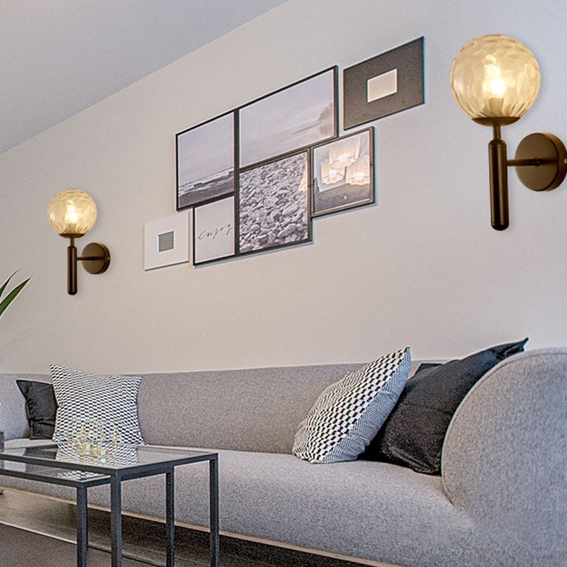 Modern Style Ball Wall Mounted Lamps Glass 1 Light Wall Sconces