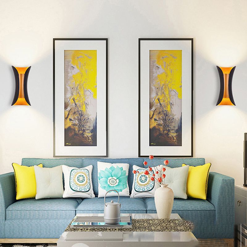 Metal Curved Lights Lights Modern Style 2 Lights Wall Washer Sconce