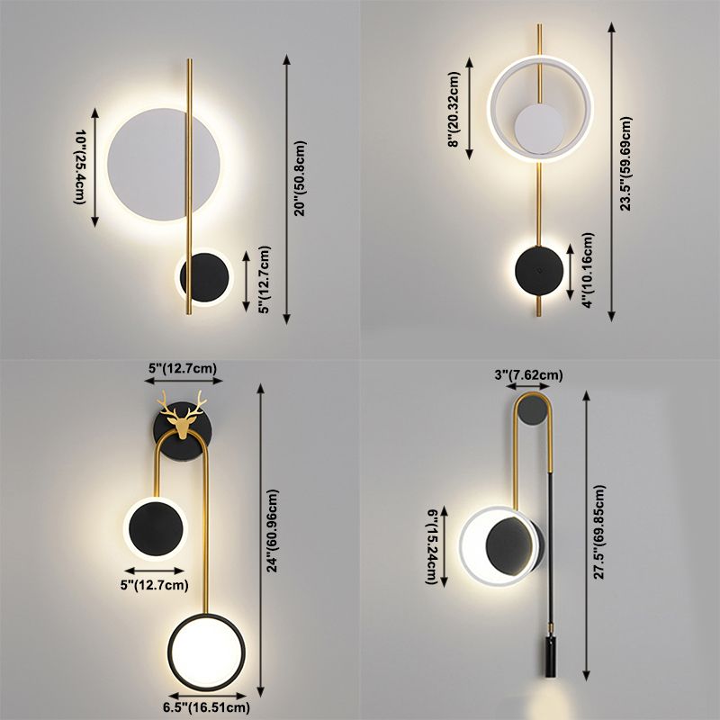 Lampada a parete a LED in stile moderno Fissaggi di illuminazione a parete in metallo con ombra acrilica per soggiorno