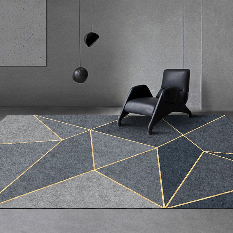 Modern Graphic Pattern Rug Polyester Area Carpet Stain Resistant Indoor Rug for Living Room