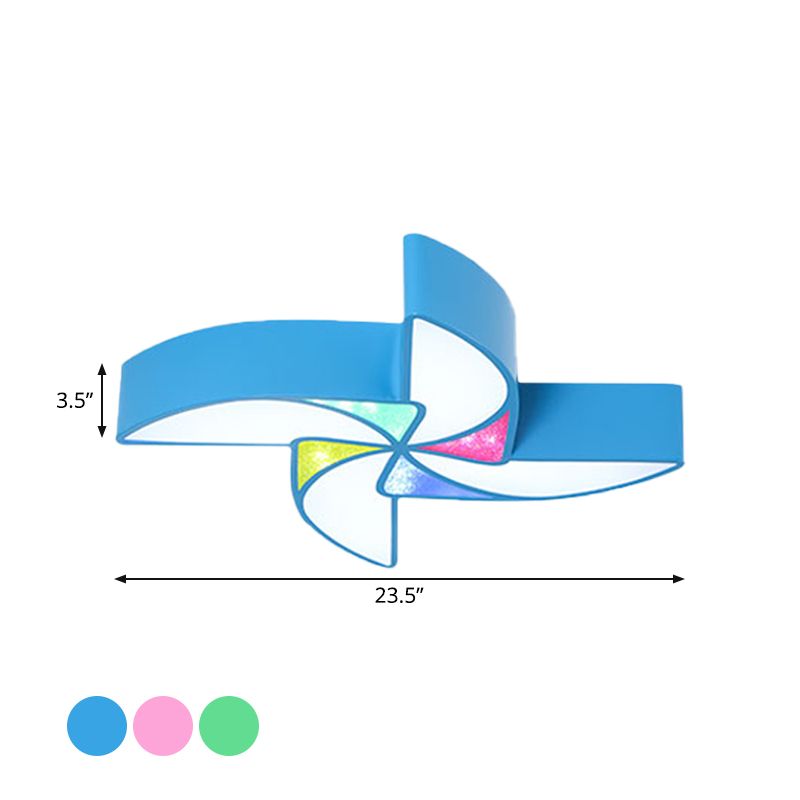Lampada da incasso a LED per sala giochi Modernismo Blu/Verde/Rosa Montaggio a incasso a soffitto con paralume acrilico Windmill