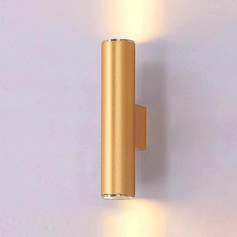 Medio cilindro forma de pared de metal estilo moderno 2 luces luz de montaje de pared