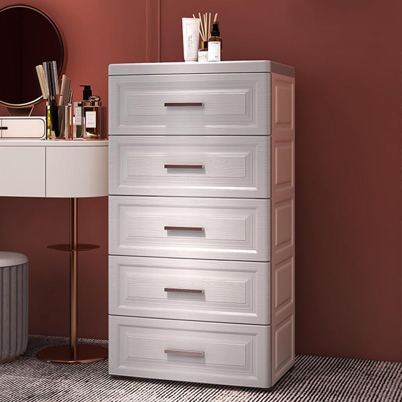 Contemporary Style Non-Hanging Armoire Plastic Cabinet with Drawers