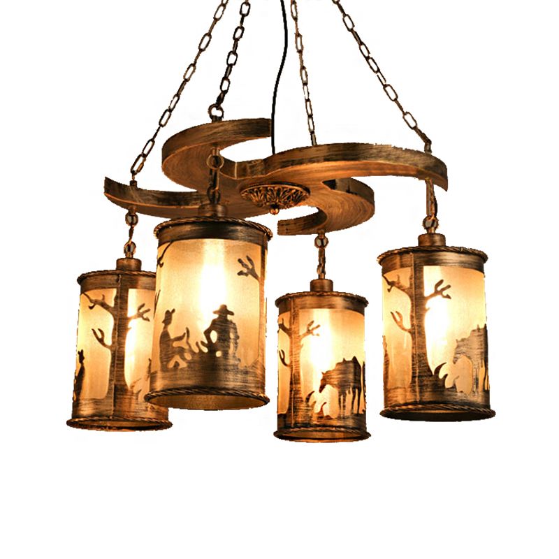 Bronze Cylindre LAMPE CHANDELER