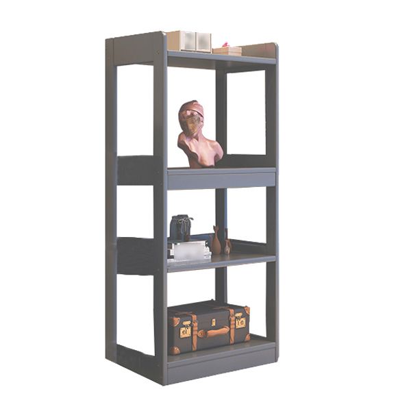 Hedendaagse verticale etagere boekenplank grijs en zwarte rubberhout boekenplank