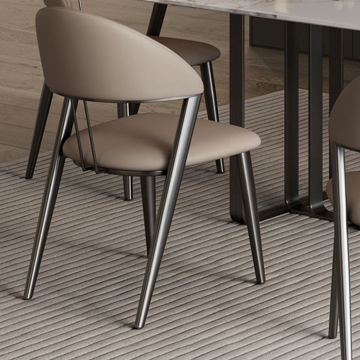 Contemporary Upholstered Armless Chair Home Metal Dining Chair