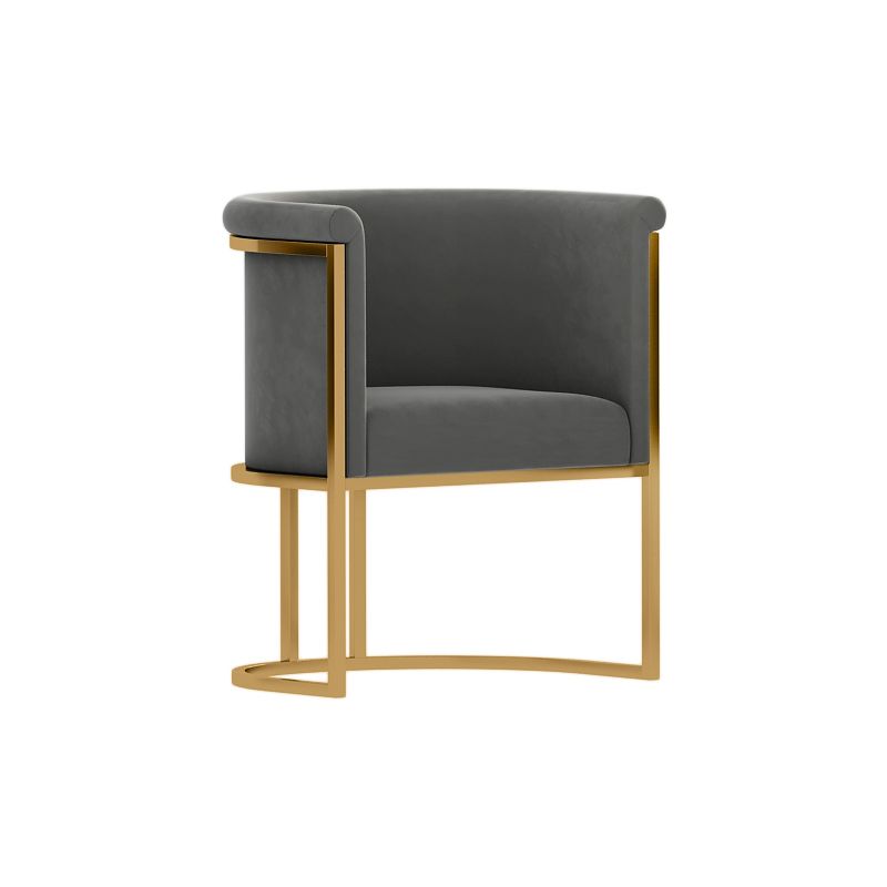 Parsons Velvet Arm Chair Velvet Gold Base Dining Chair for Dining Room
