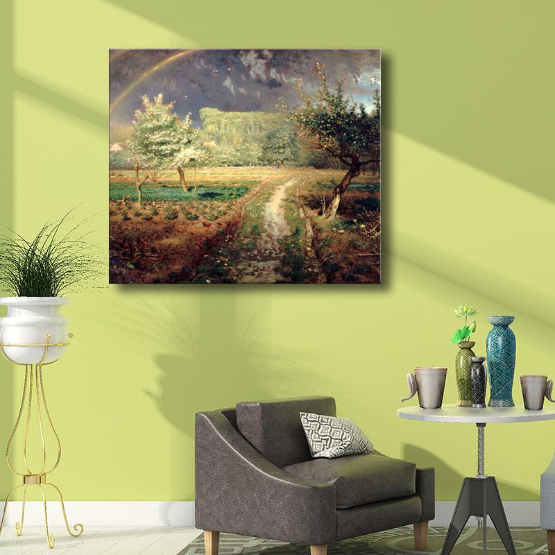 Photograph Idyllic Scenery Wall Art Decor Brown Canvas Painting Textured for Living Room