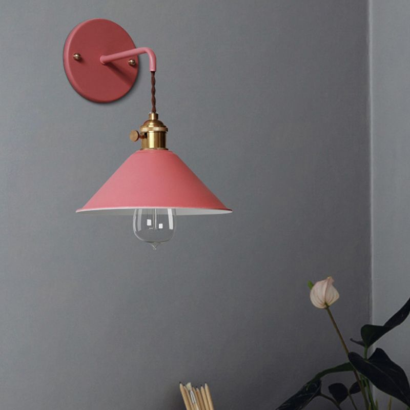 Macaron Cone Shaded Lighting Contemporary Metal Wall Light for Room