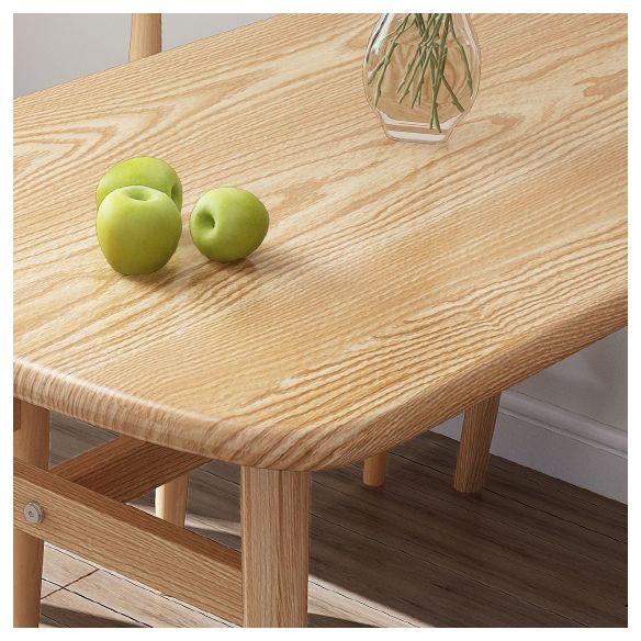 Standard Wood Top Dining Set with 4 Light Brown Wood Legs Base for Dining Furniture