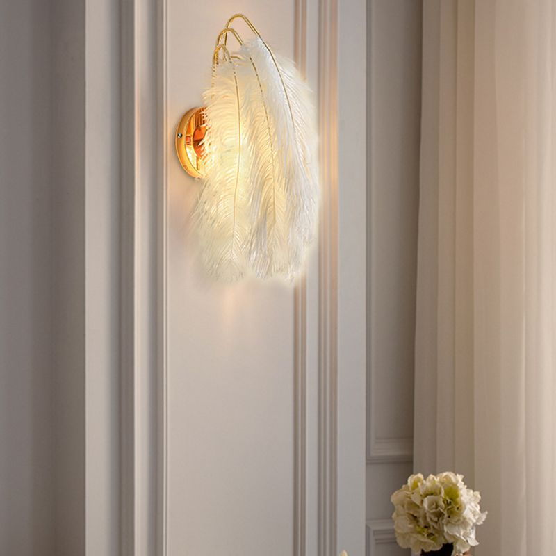 Feather Geometric Wall Light Sconce Modern 1 Light Wall Mounted Lamp