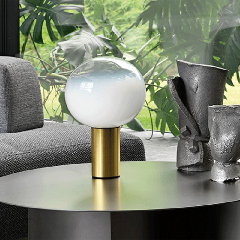 Mid-Century Modern Iron Coffee Table Black Round Cocktail Table
