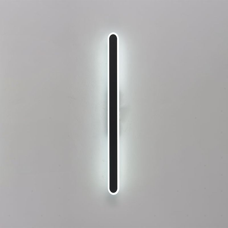 Forma lineare Fonce in metallo Sconce Modern MODERNI IL LIGHT MONTO A MOLTO MOLTO SINGOLO IN NERO