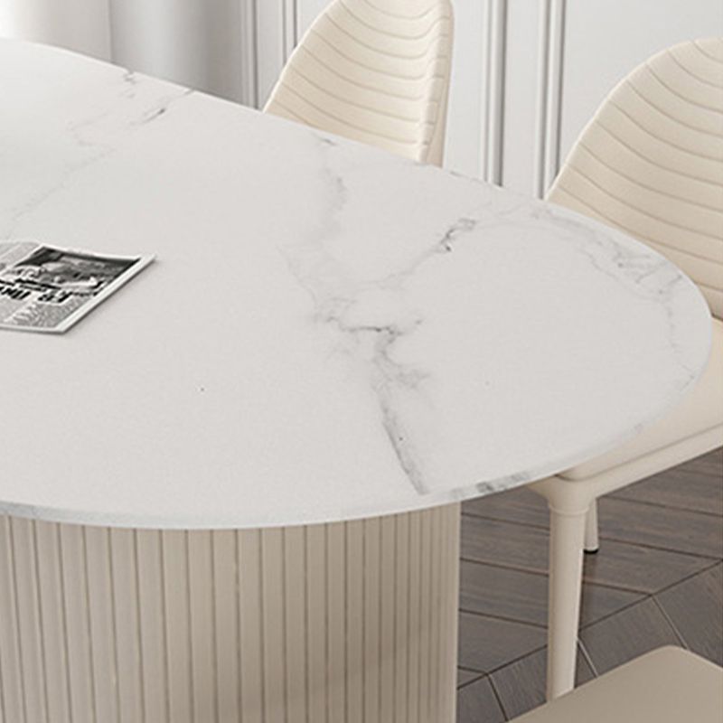 Oval Sintered Stone Dining Table Traditional Luxury Dining Table for Home Use