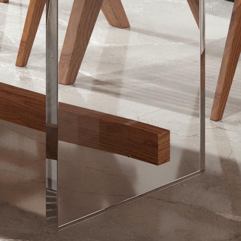 Rectangle 1/2/5/7 Pieces Dining Set Acrylic Base Dining Furniture in Natural