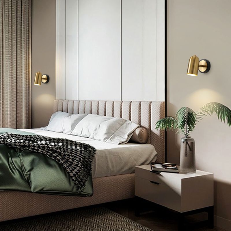 Modern Simple Metal Wall Light Cylinder Shape Rotatable Wall Lamp for Living Room