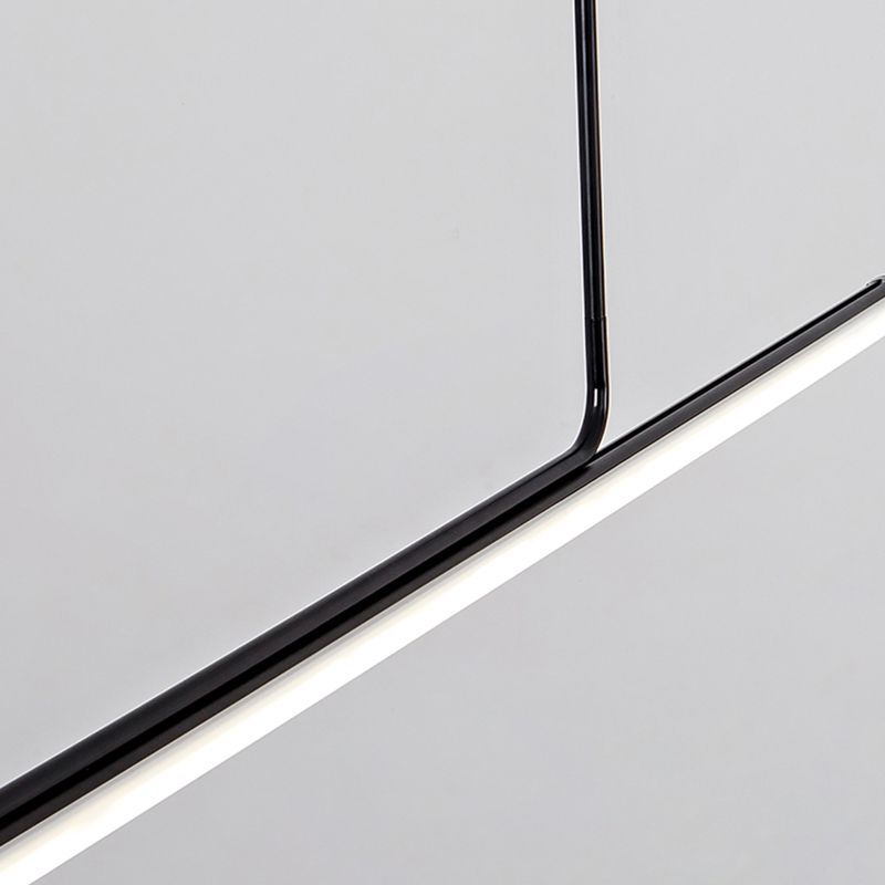 Modern Aluminum Pendant Lighting Linear Shape Hanging Light Fixtures in Black and White