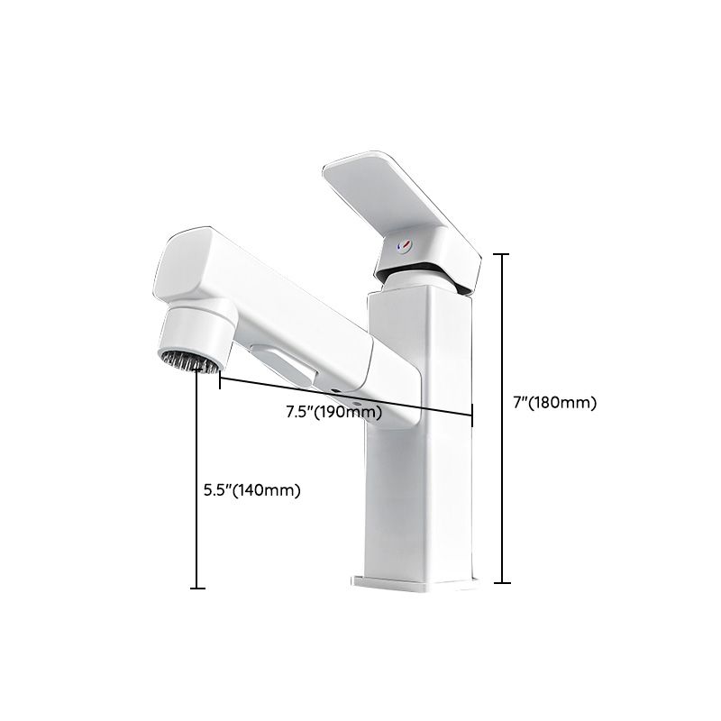 Modern Vessel Sink Faucet Lever Handle Pull-out Bathroom Faucet