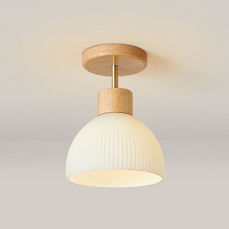 White Shaded Ceiling Light Modern Flush Mount Lighting for Foyer