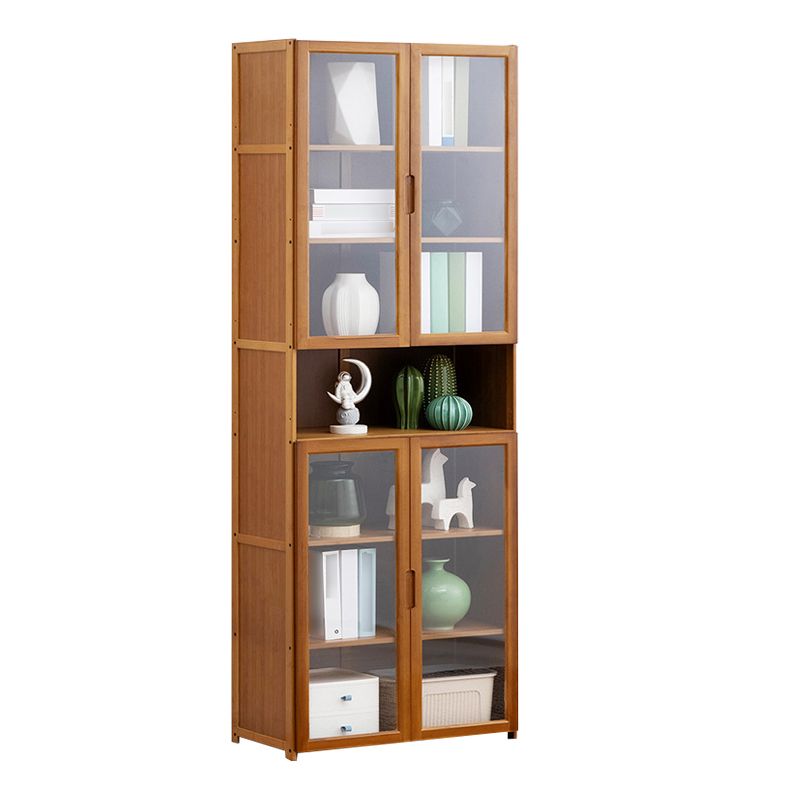 Vertical Standard Bookcase Contemporary Bamboo Closed Back Bookcase for Home Office