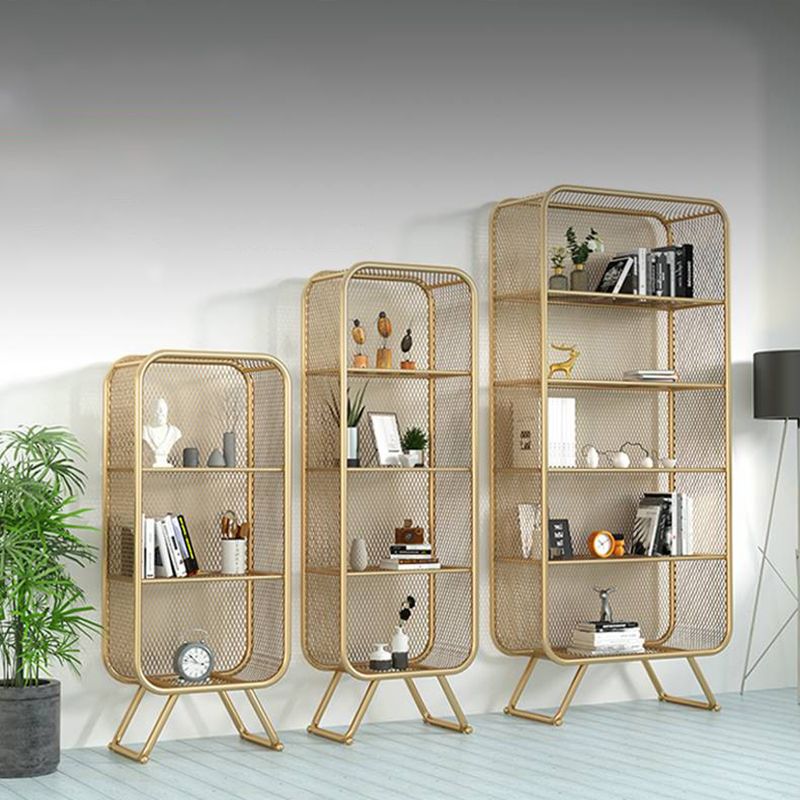 Contemporary Metal Bookshelf Standard Shelf Bookcase for Study Room