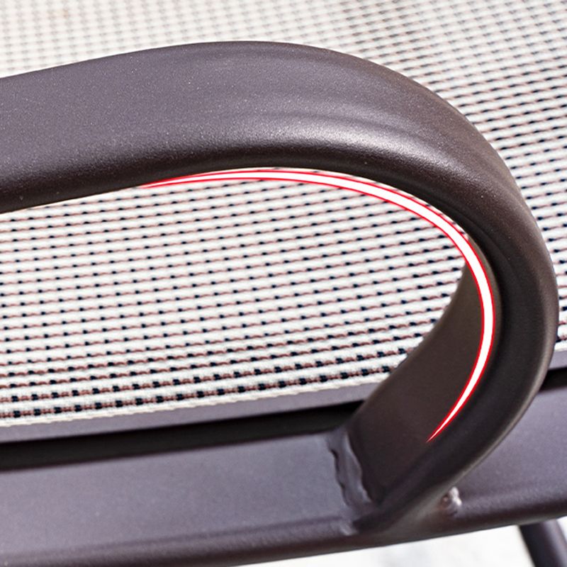 Ergonomic Wicker Rocking Chair with Cushion Spindle Rocking Accent Chair for Outdoor