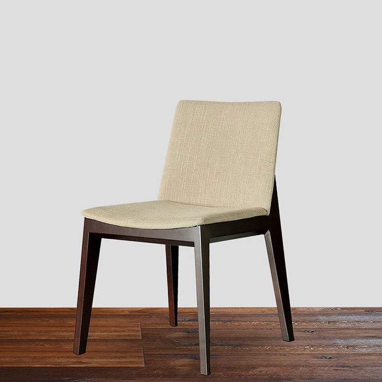 Solid Wood Armless Dining Chairs Upholstered Dining Accent Chair