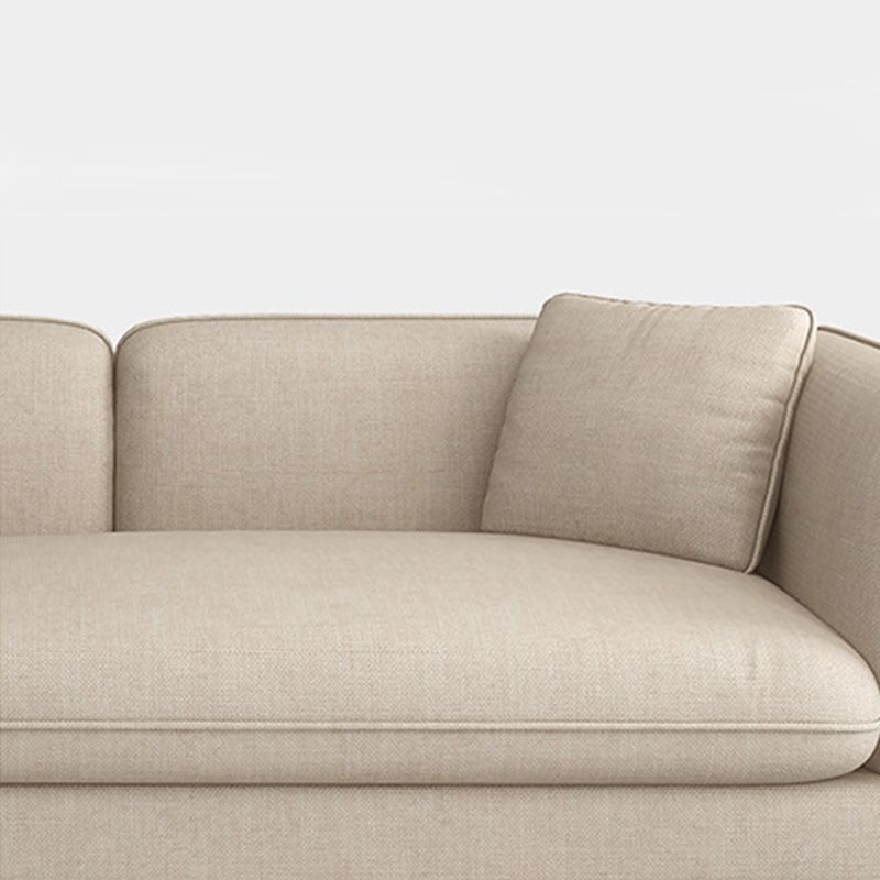 Scandinavian Linen Sofa with Tight Back and Tuxedo Arm for Apartment