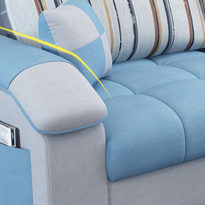 Tufted Removable Cushions Sectional Sofa with Storage for 3 People