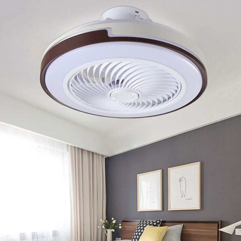 Runde Lüfterlampe Minimalistische Acrylschlafzimmer-LED-Halbflush-Deckenleuchte