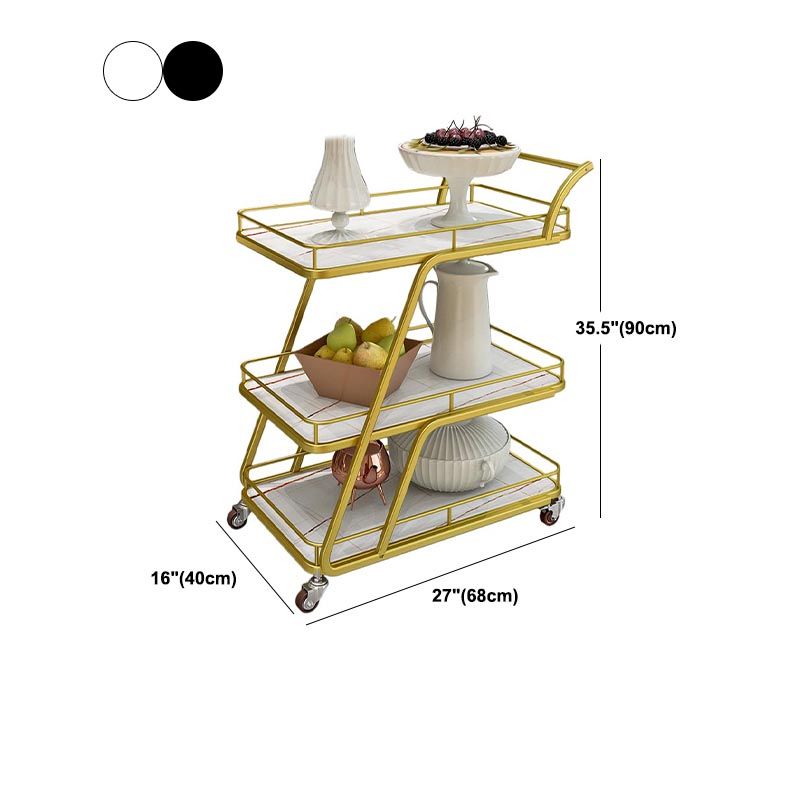 Contemporary Metal Prep Table 35.43"H Rolling Prep Table for Dining Room