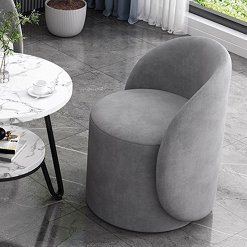 Linen Blend Barrel Accent Chair with Fixed Back, 19.69" W √ó 19.69" L √ó 26.77" H