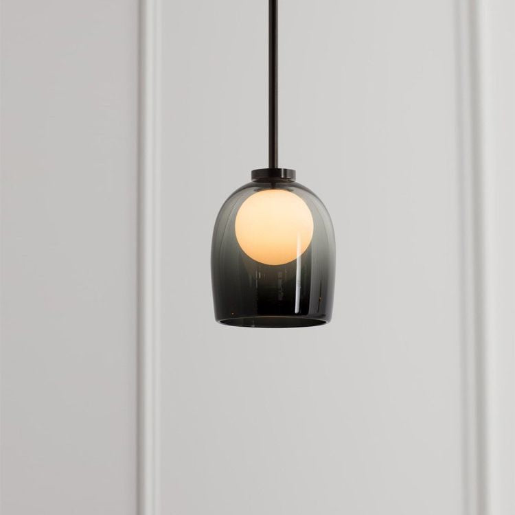 Shaded Pendant Light Fixture Minimalist Style Glass Hanging Pendant Light for Dinning Room
