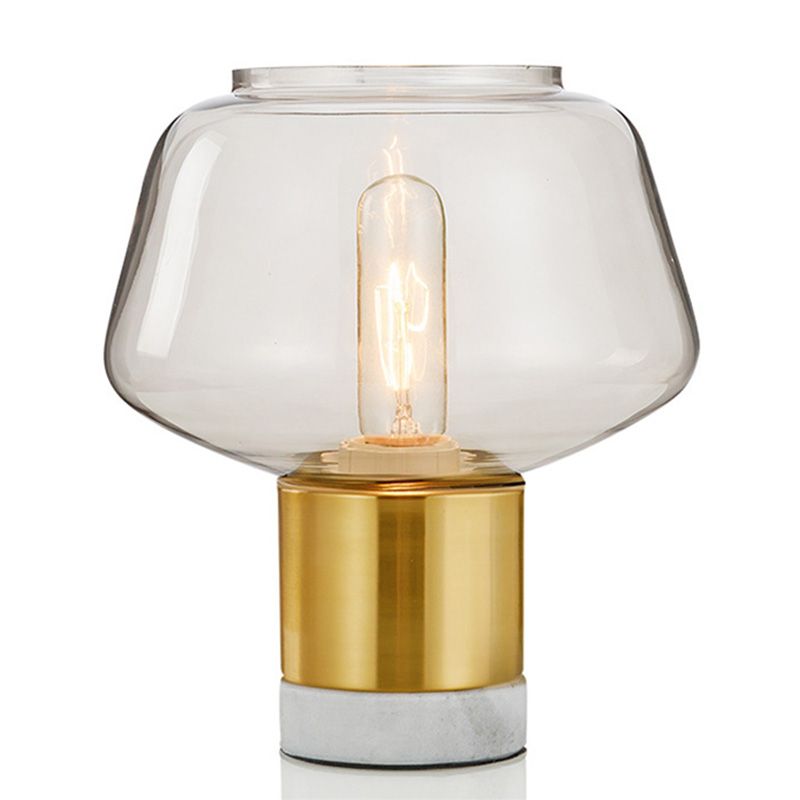 Fish Tank Shaped Table Lamp Postmodern Clear Glass 1-Light Bedroom Night Light